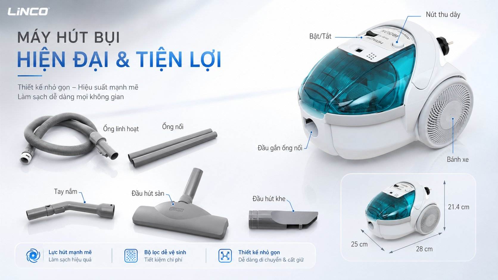 máy hút bụi hitachi cv-bf16 24cv gn mua ở linco