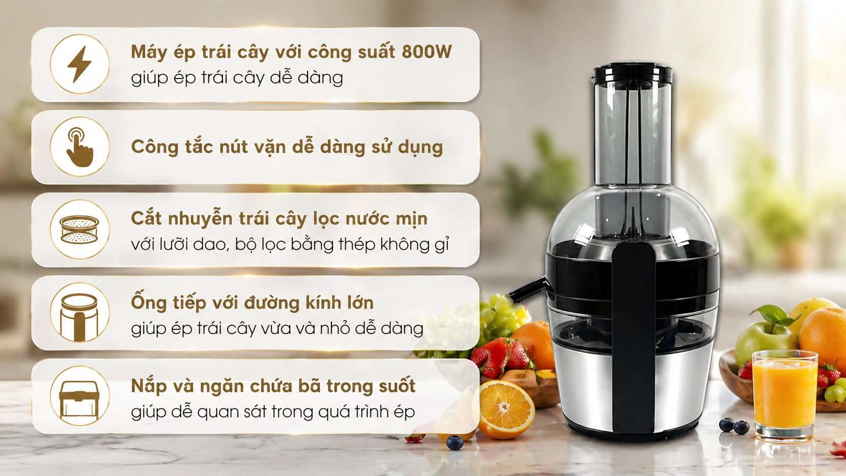 đánh giá Máy ép Philips HR1863