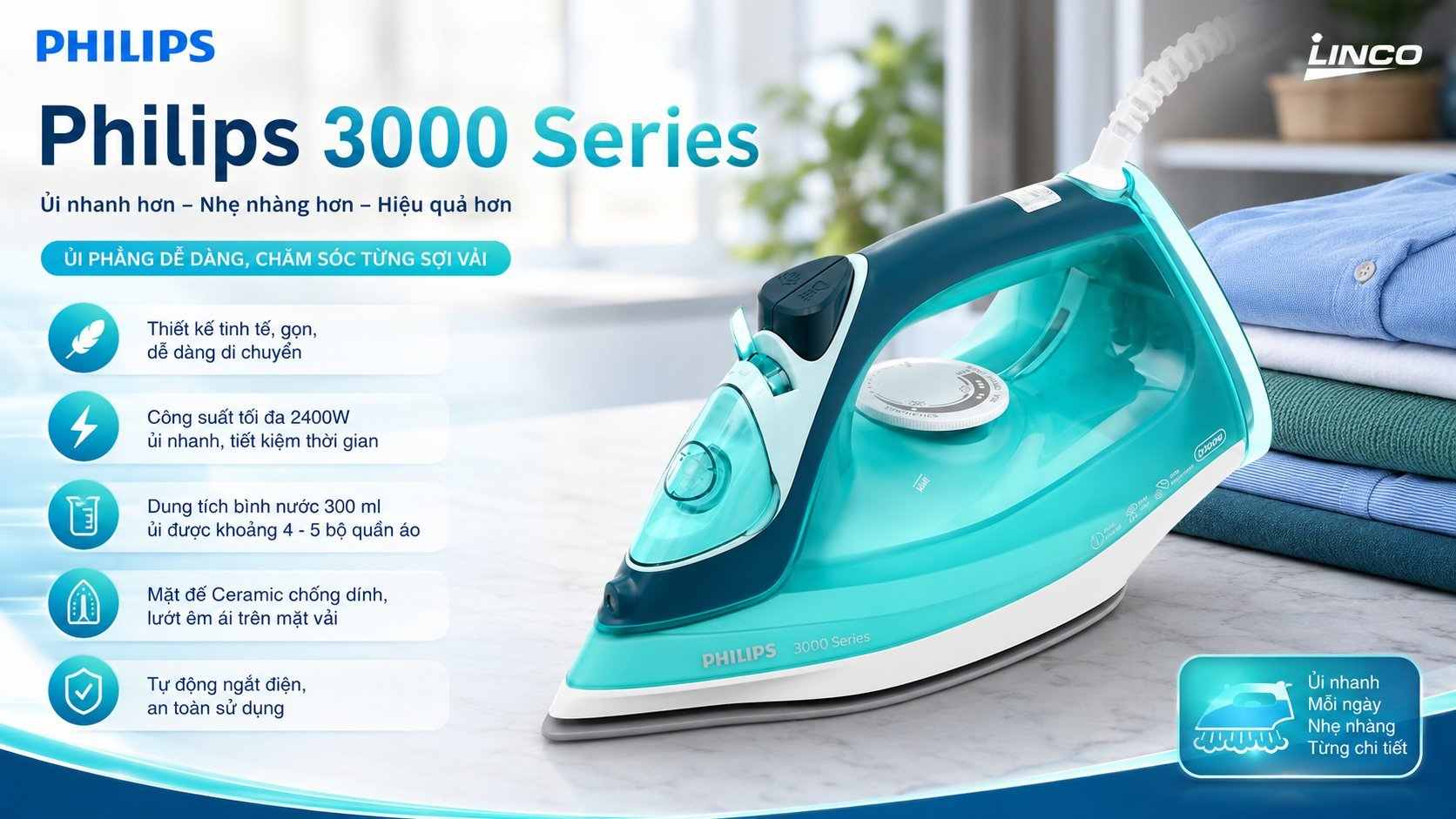 mua bàn ủi hơi nước philips dst3030/70 uy tín giá tốt