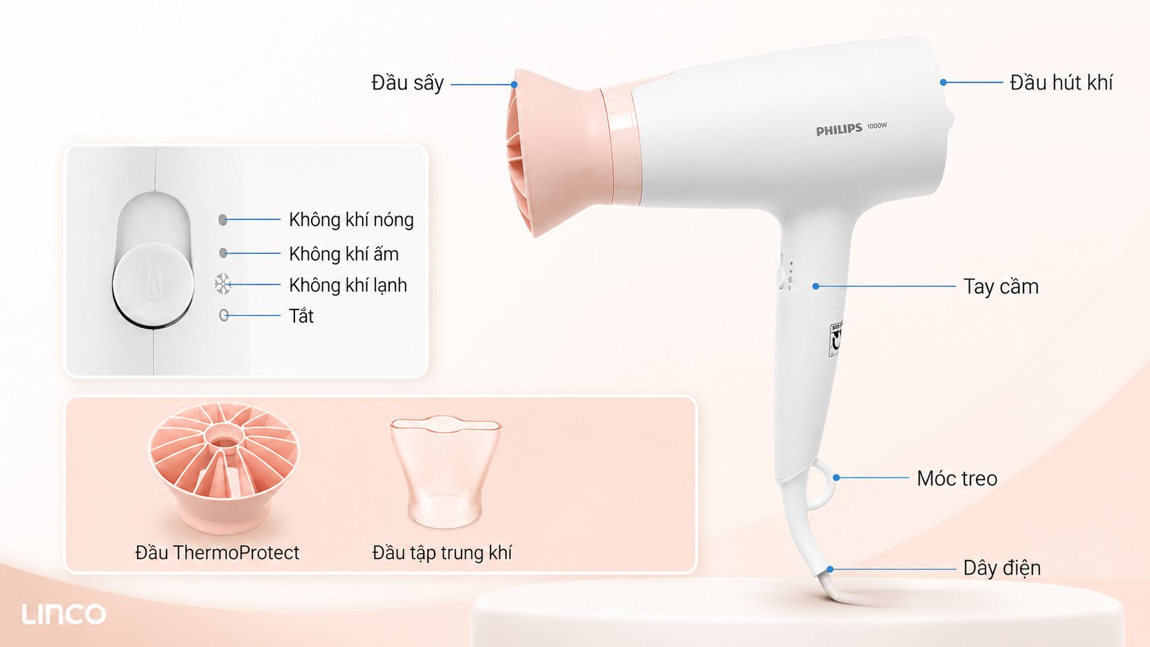 máy sấy tóc philips bhd300/10 mua ở linco