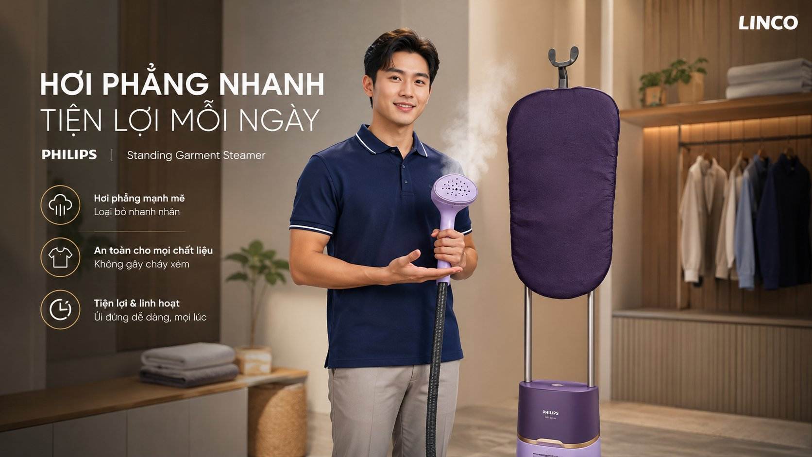 mua Bàn ủi hơi nước đứng Philips STE3160/30 giá tốt