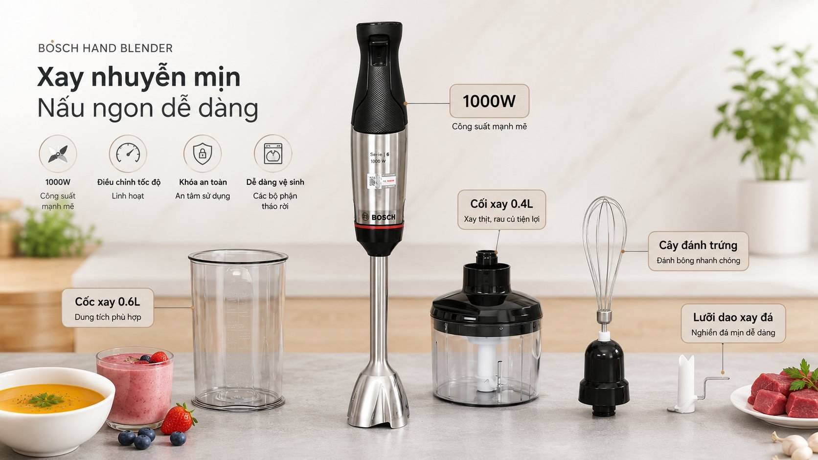 điện máy phân phối máy xay cầm tay bosch msm6m622
