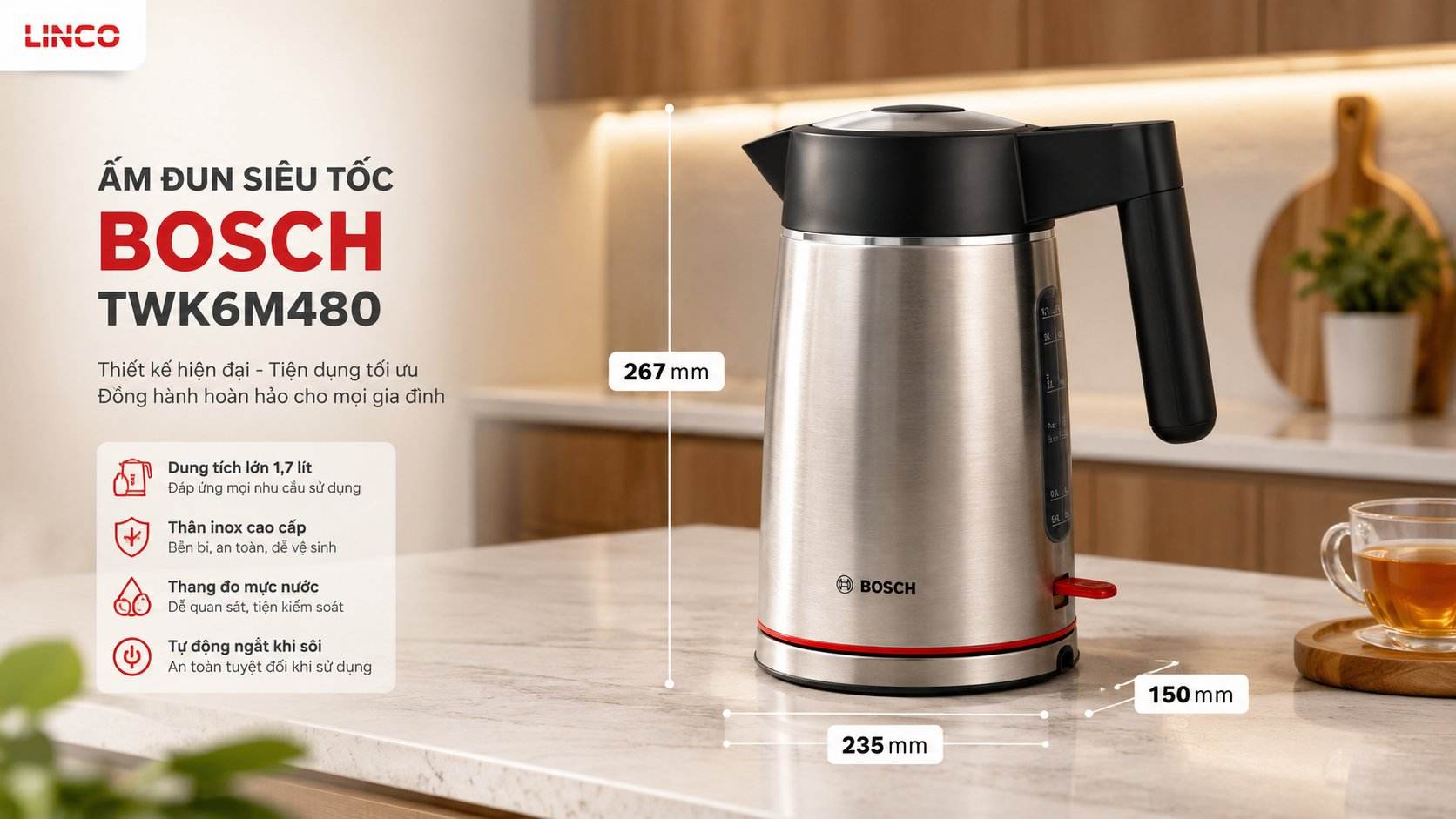ấm đun nước siêu tốc bosch twk6m480 ở hcm