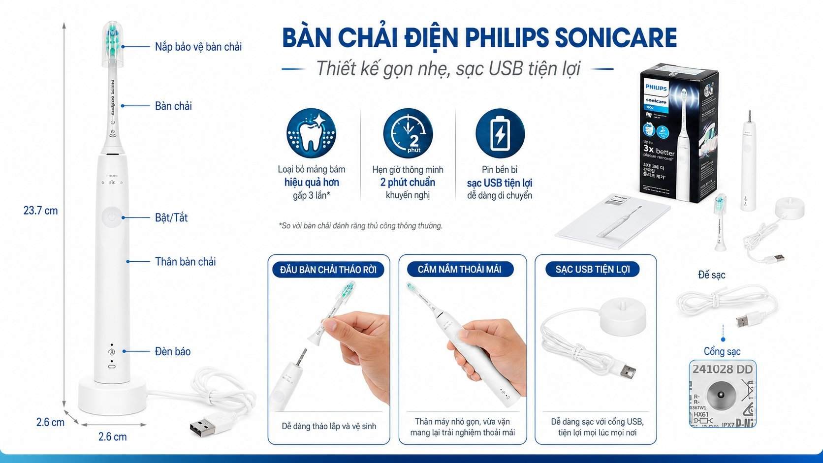 bàn chải điện philips hx3671/23 giá sỉ