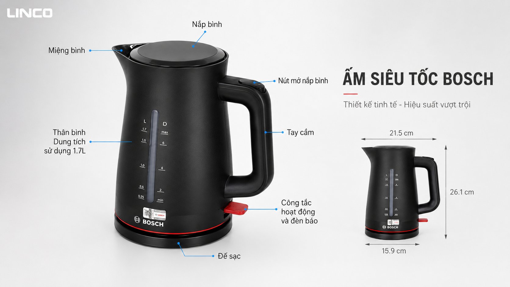 có nên mua ấm đun nước siêu tốc bosch twk3m123