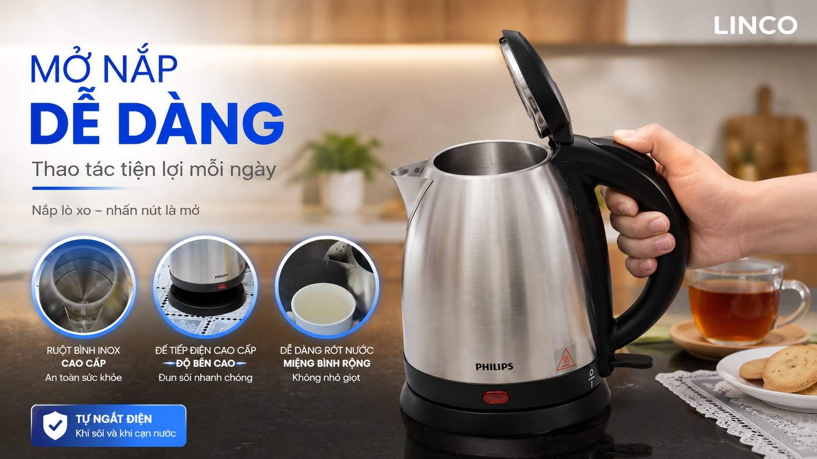 bình đun siêu tốc philips hd9306/03 giá sỉ