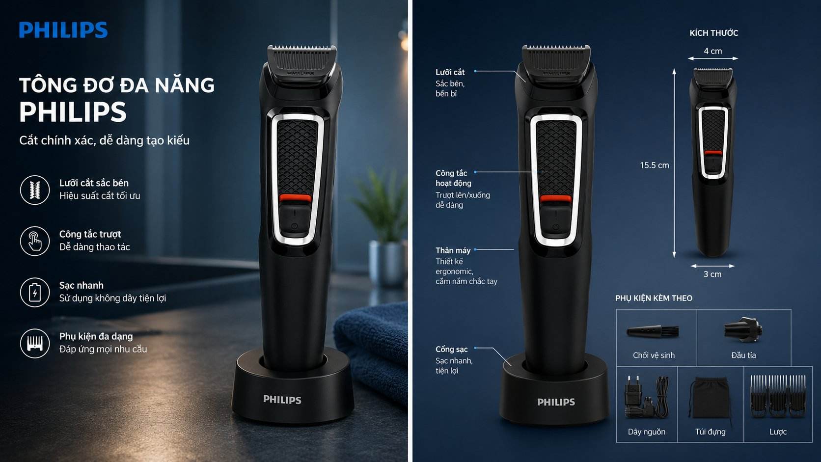tông đơ tỉa râu Philips MG3730/15