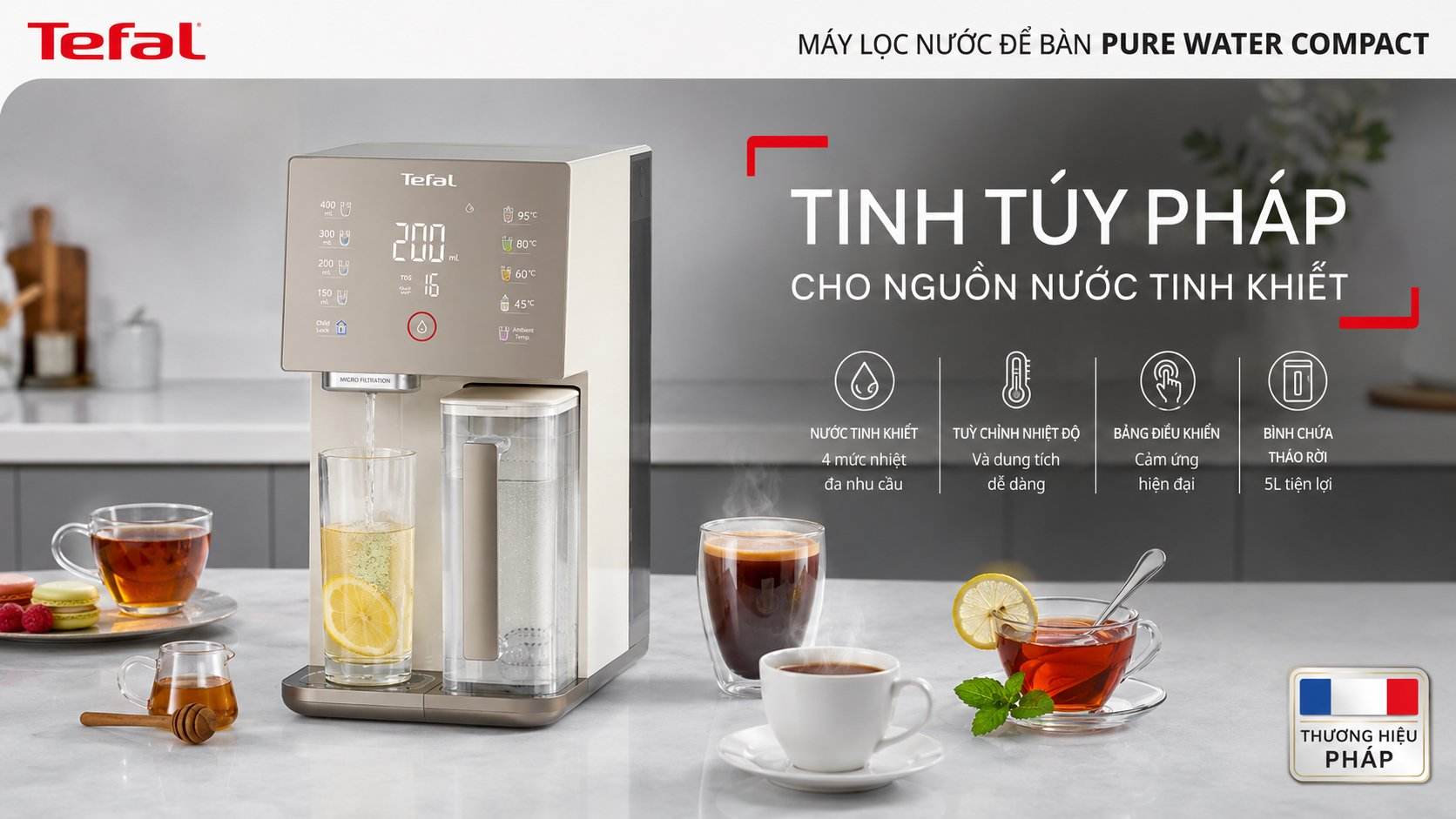 Máy lọc nước để bàn Tefal Pure Water Compact BR453 giá rẻ