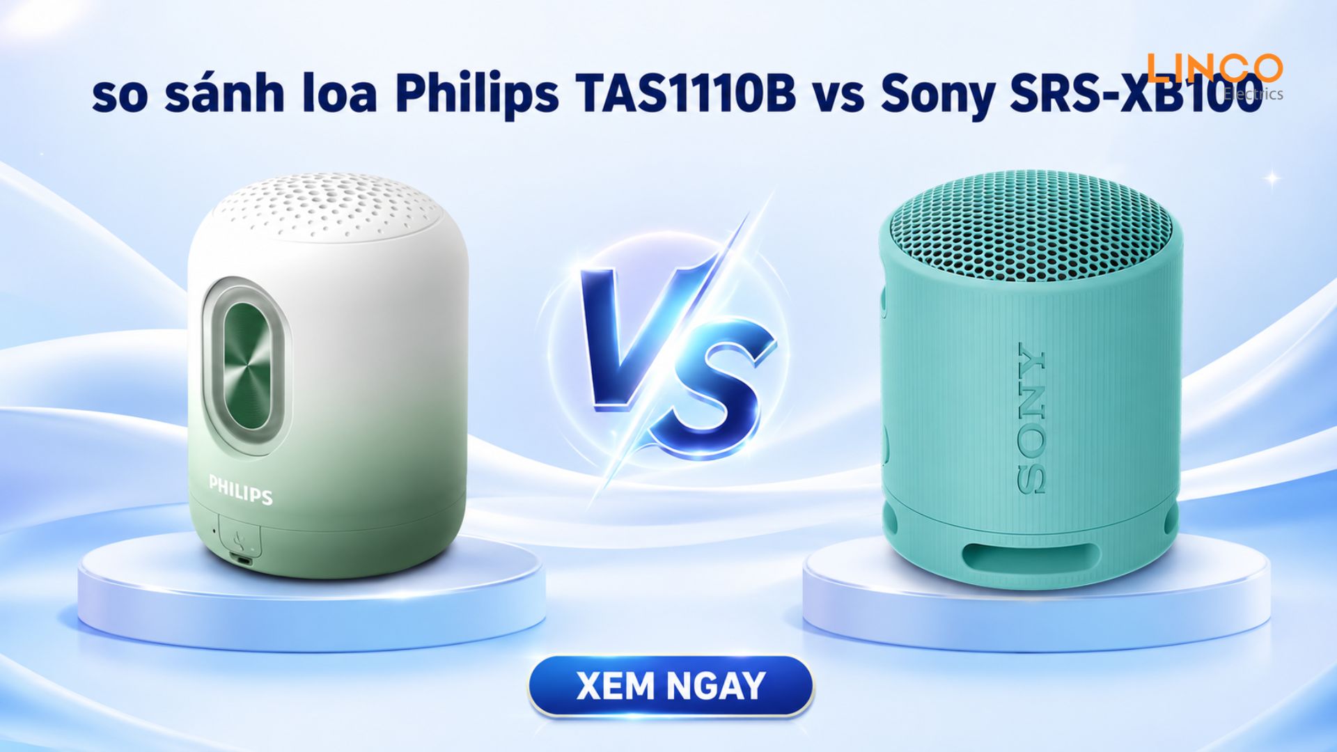 So sánh loa Philips TAS1110B vs Sony SRS-XB100