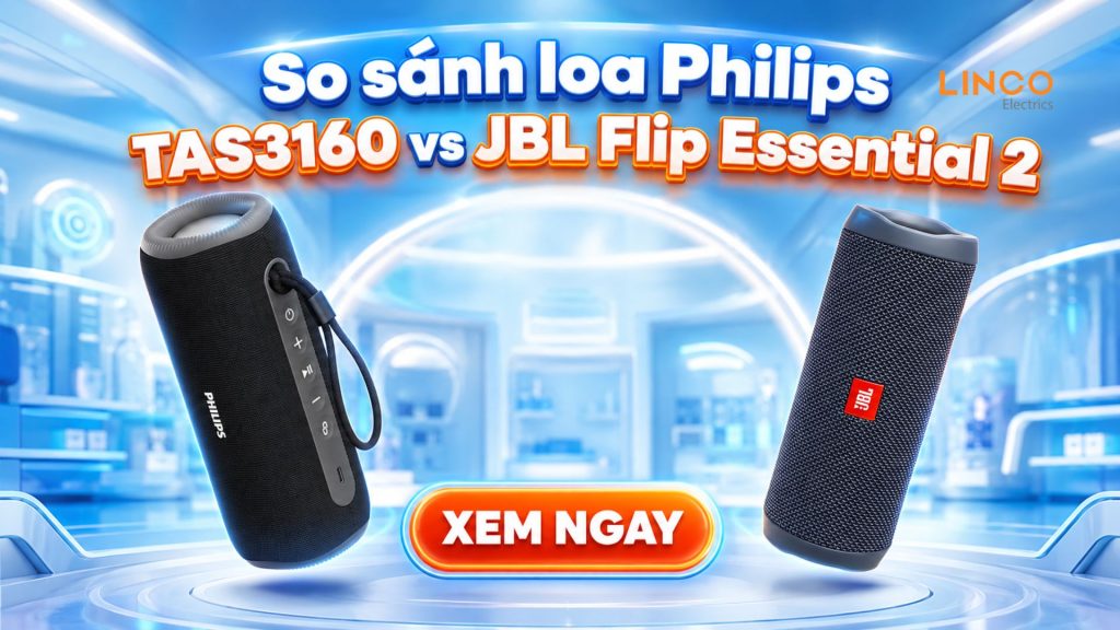 so sánh loa philips tas3160 vs jbl flip essential 2