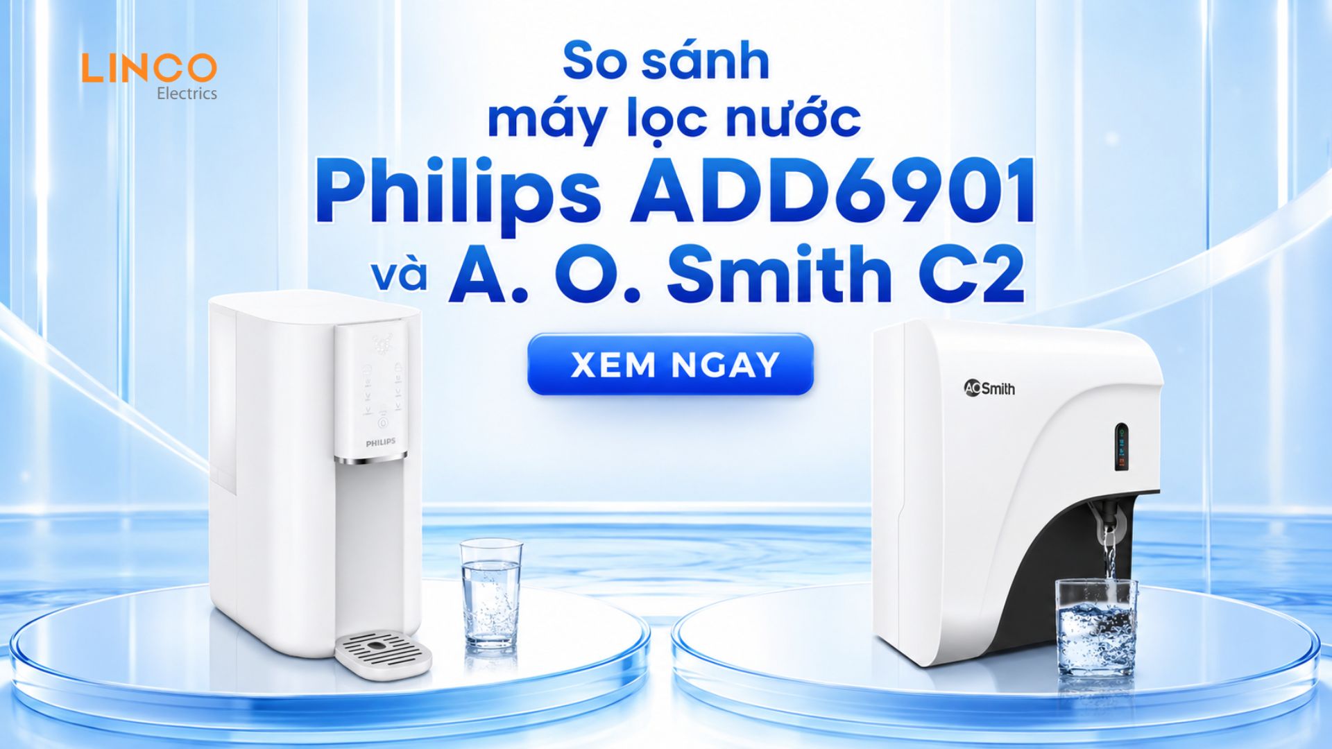 So sánh máy lọc nước Philips ADD6901 và A. O. Smith C2