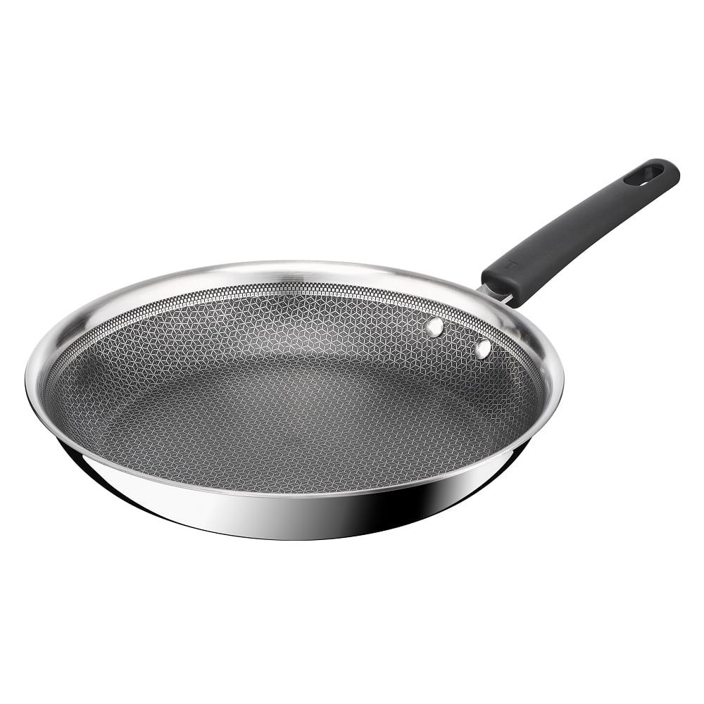 chảo chiên inox chống dính liền khối Tefal POWER E3410655 28cm vân thép giá rẻ
