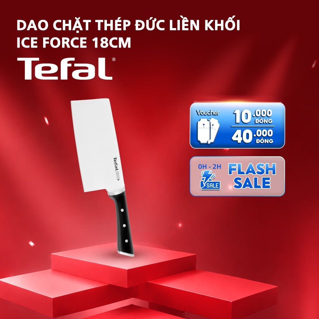 báo giá Dao chặt thép Đức liền khối Ice Force Tefal K1750124 18cm
