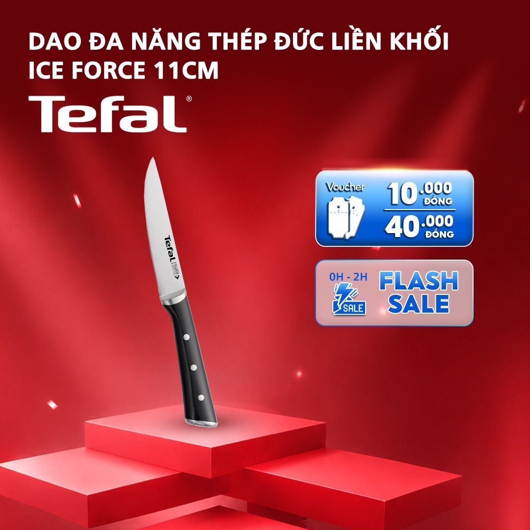 báo giá dao đa năng thép đức liền khối Ice Force Tefal K2320914 11cm