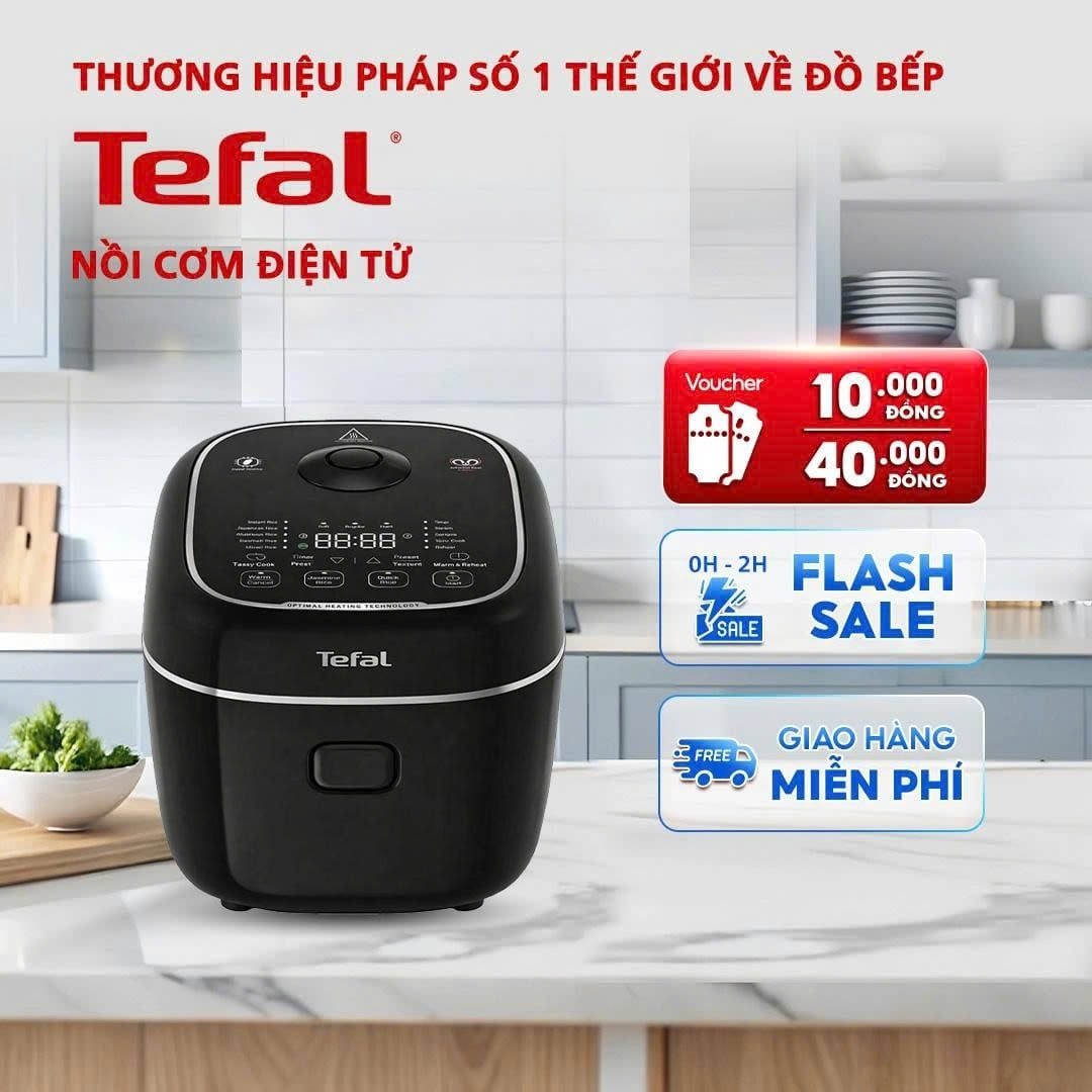 Nồi cơm điện tử Tefal Delirice Max RK7778Y0 1.8L mua ở linco